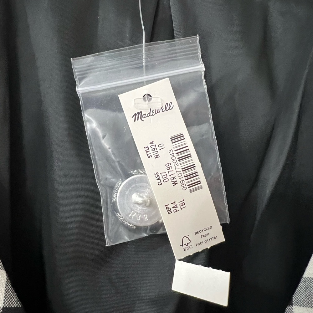 Madewell V-Neck Mini Vest Dress in Gingham. NWT - Picture 9 of 9